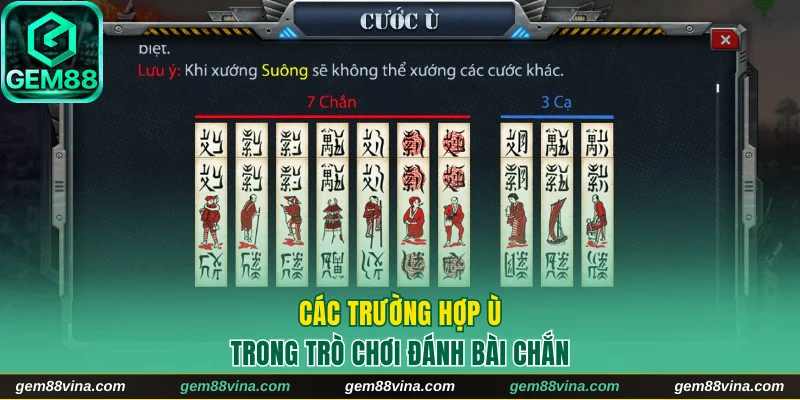 Các trường hợp ù trong game bài Chắn