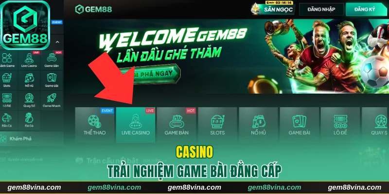 Trải Nghiệm Casino Đỉnh Cao Tại Gem88 Cùng Nhiều Ưu Đãi