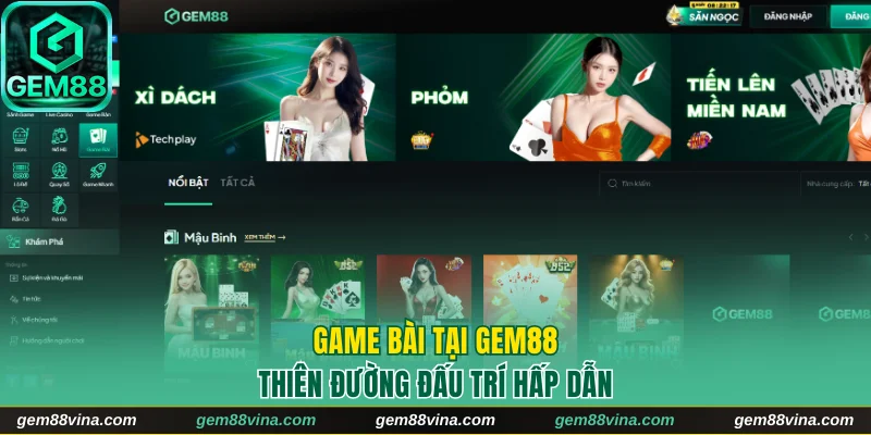 Khám Phá Game Bài Tại Gem88 Thiên Đường Đấu Trí Hấp Dẫn